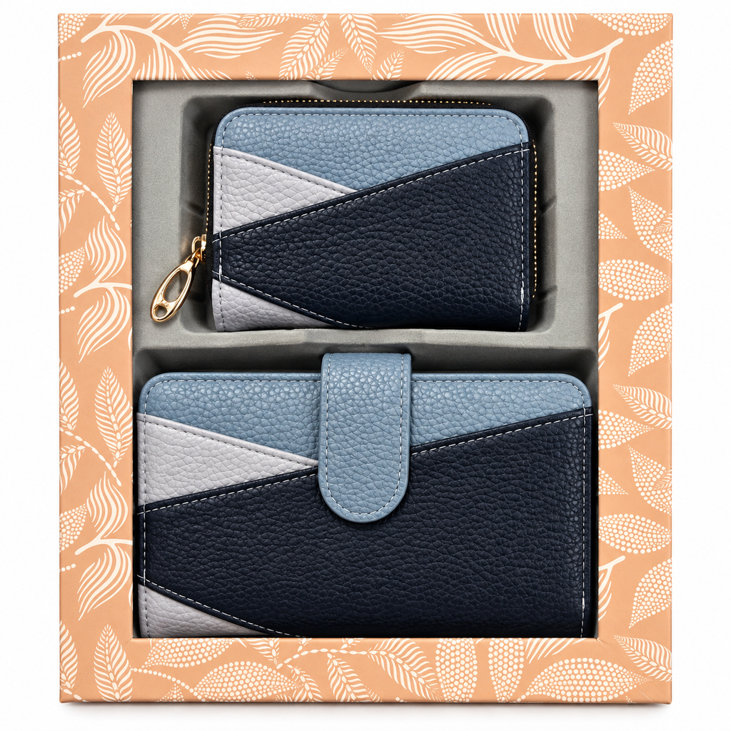 SET CARTERA Y MONEDERO AZUL