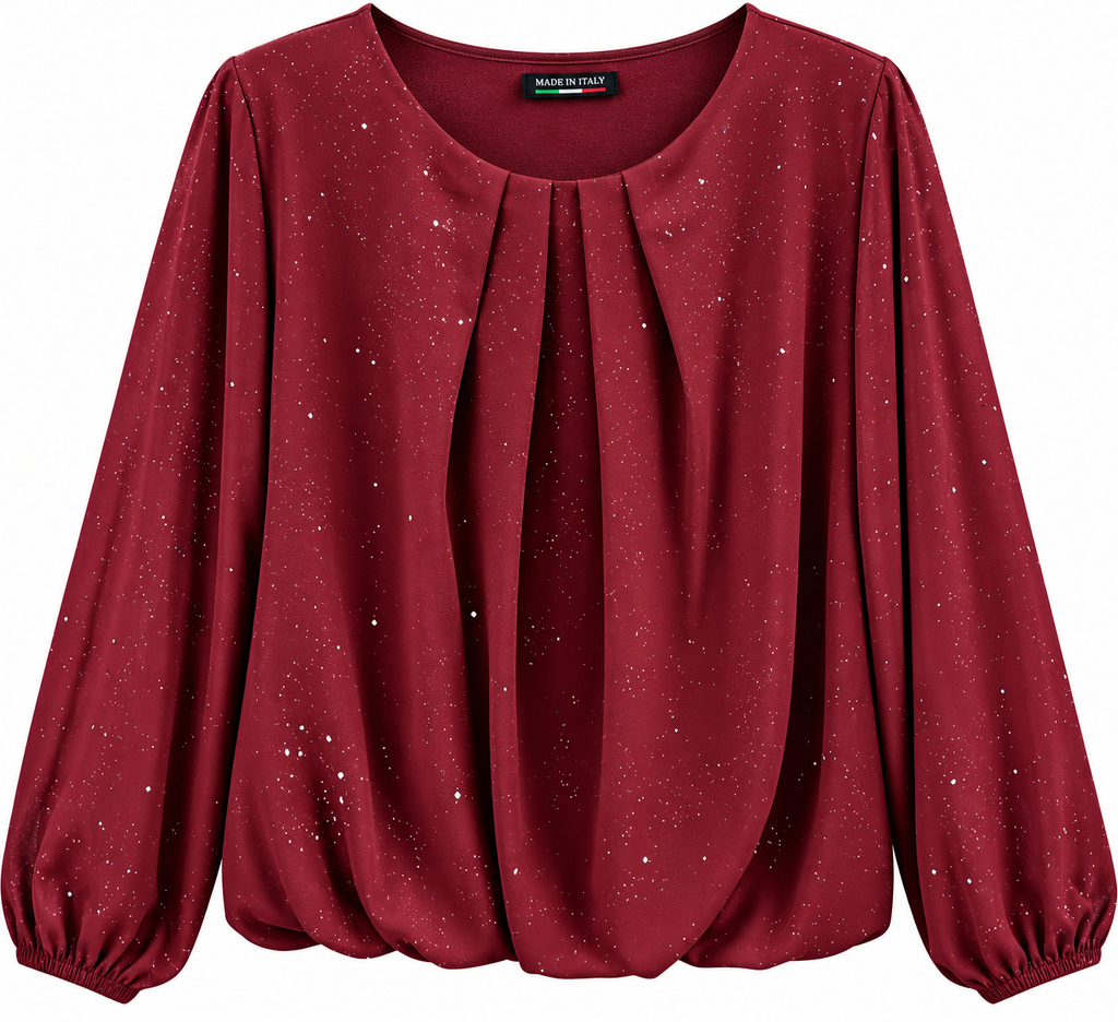 BLUSA BRILLO GRANATE
