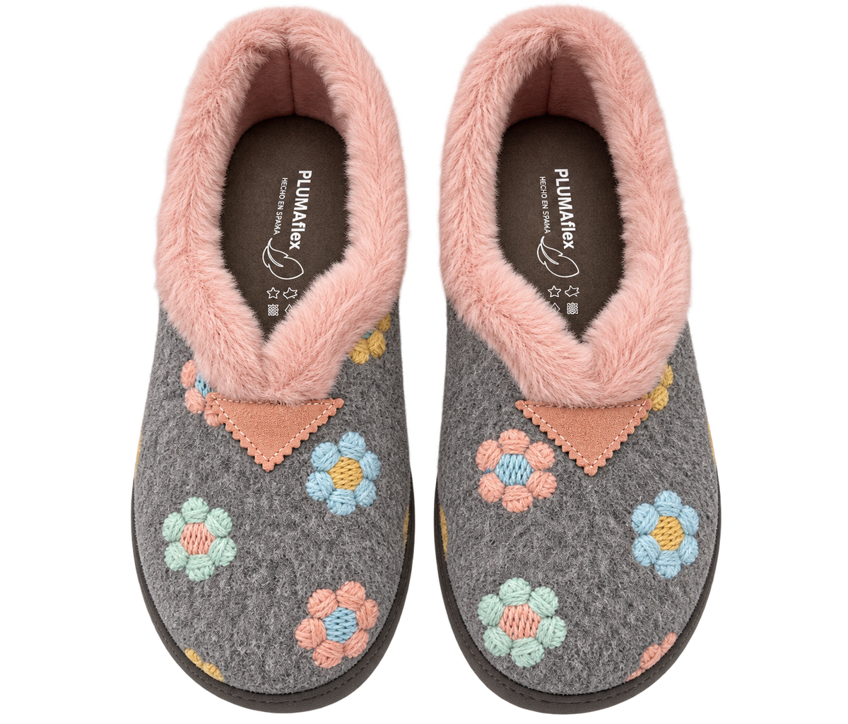 ZAPATILLAS PLUMAFLEX GRIS FLORES