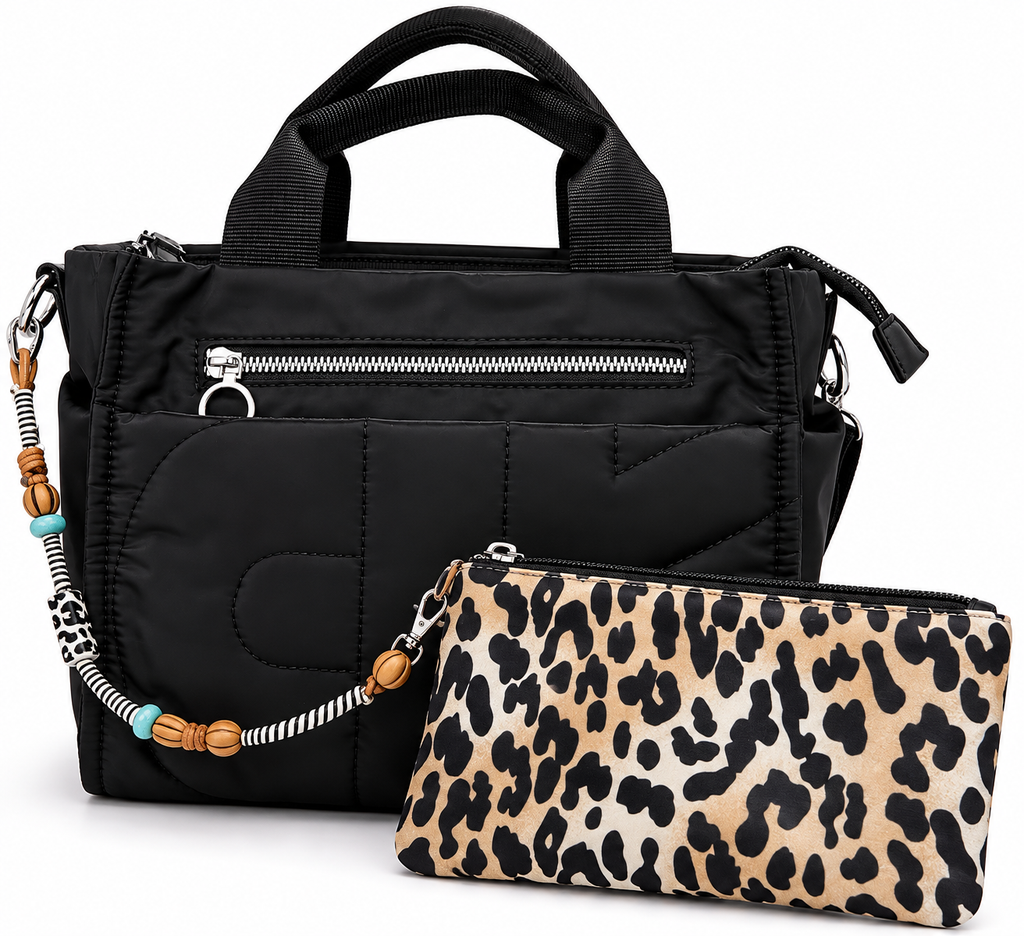 BOLSO ACOLCHADO CON NECESER PRINT