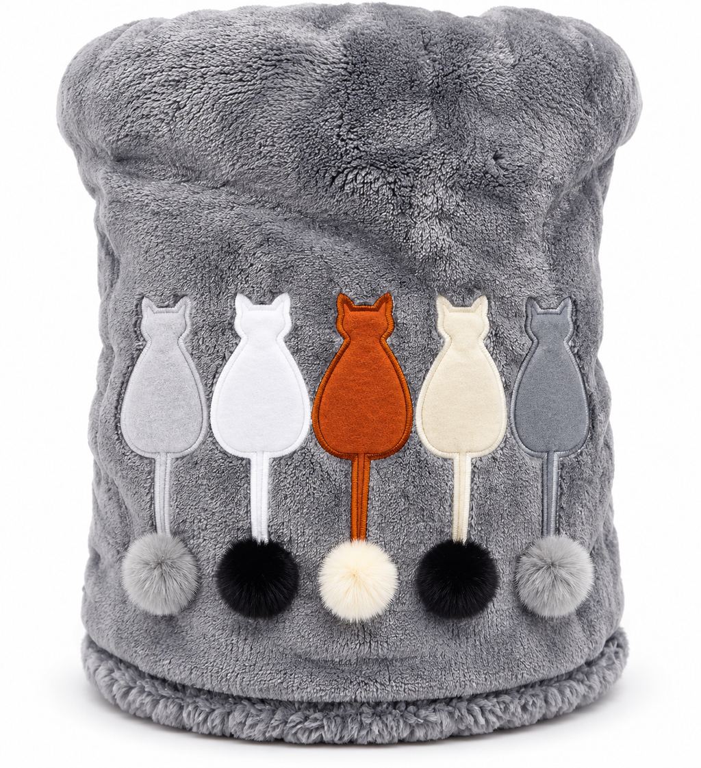CESTA GATITOS CON MANTA DE SOFÁ