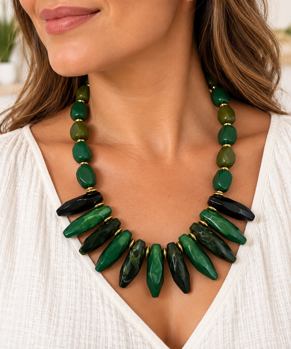COLLAR PIEDRAS VERDES