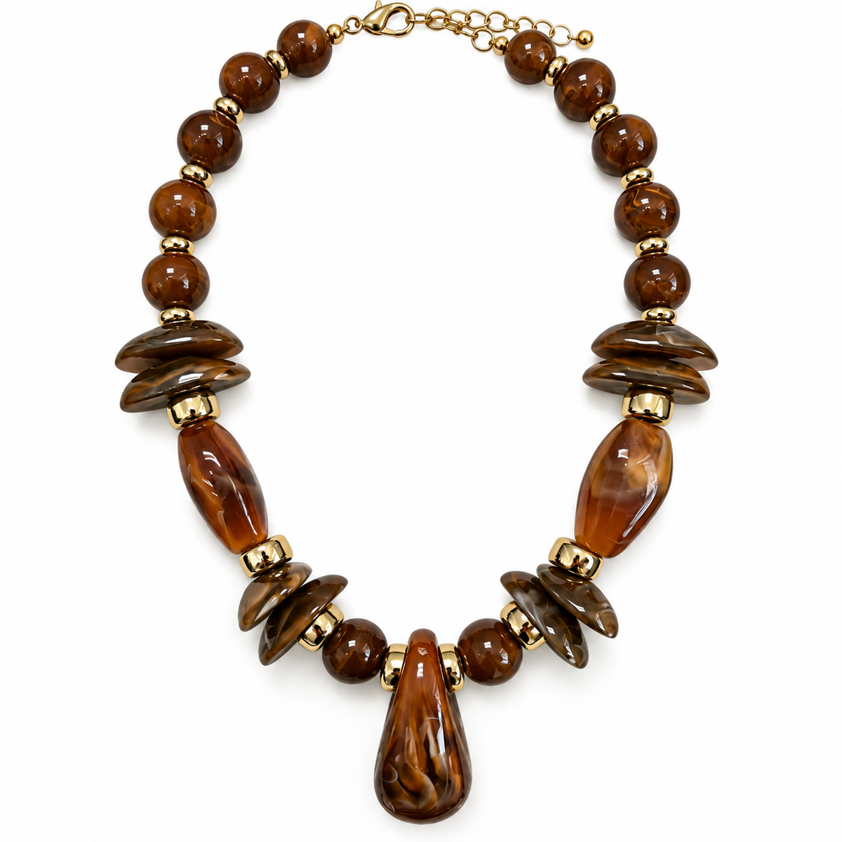 COLLAR PIEDRAS MARRÓN