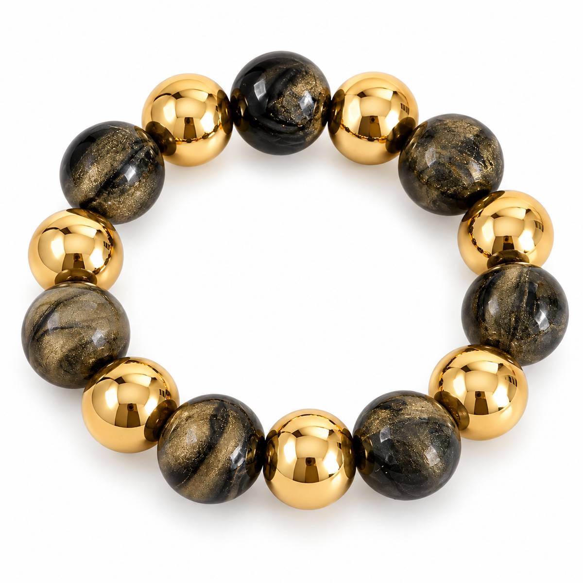 PULSERA DORADA Y GRIS