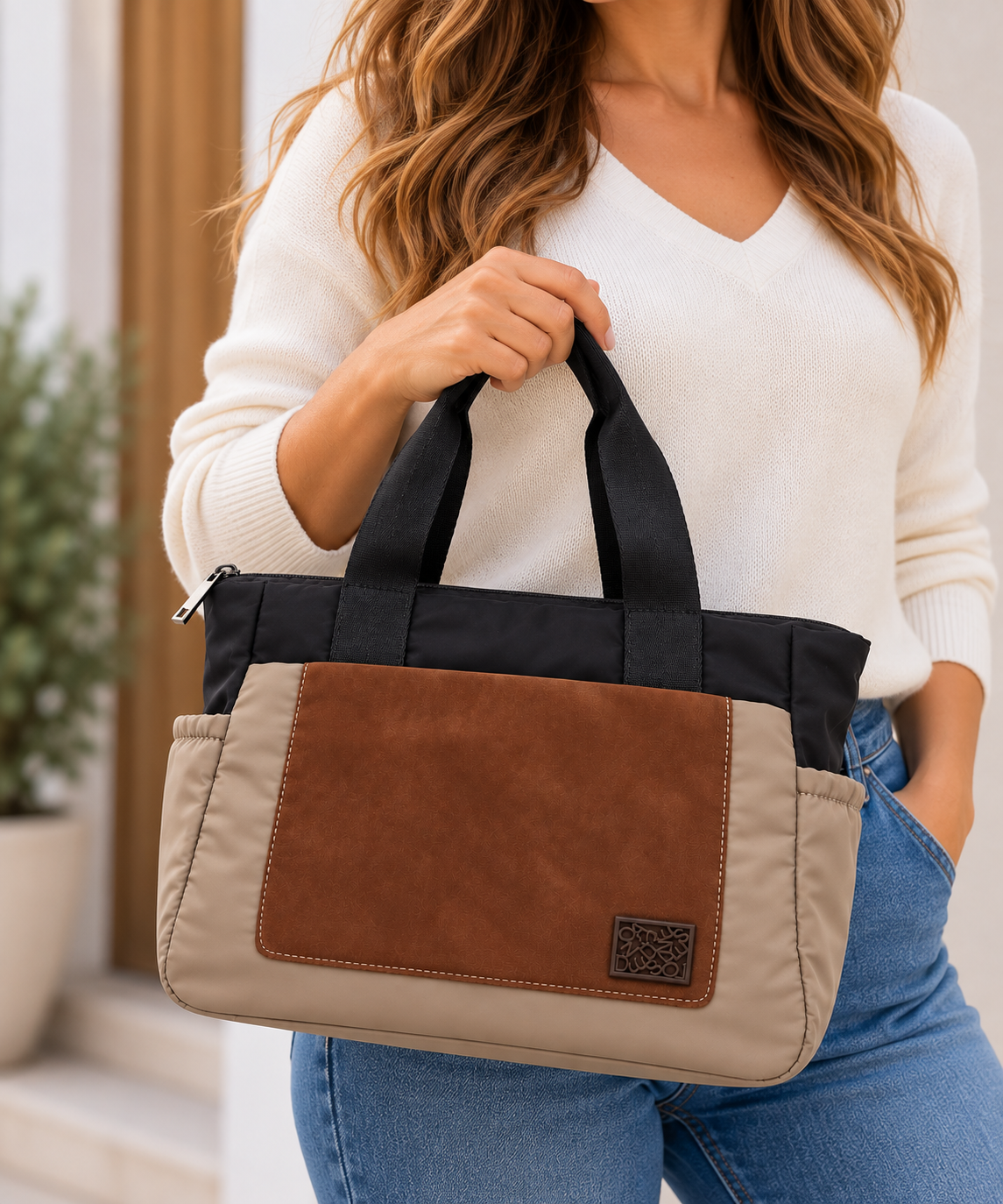 BOLSO MANO O BANDOLERA NEGRO, MARRÓN, BEIGE