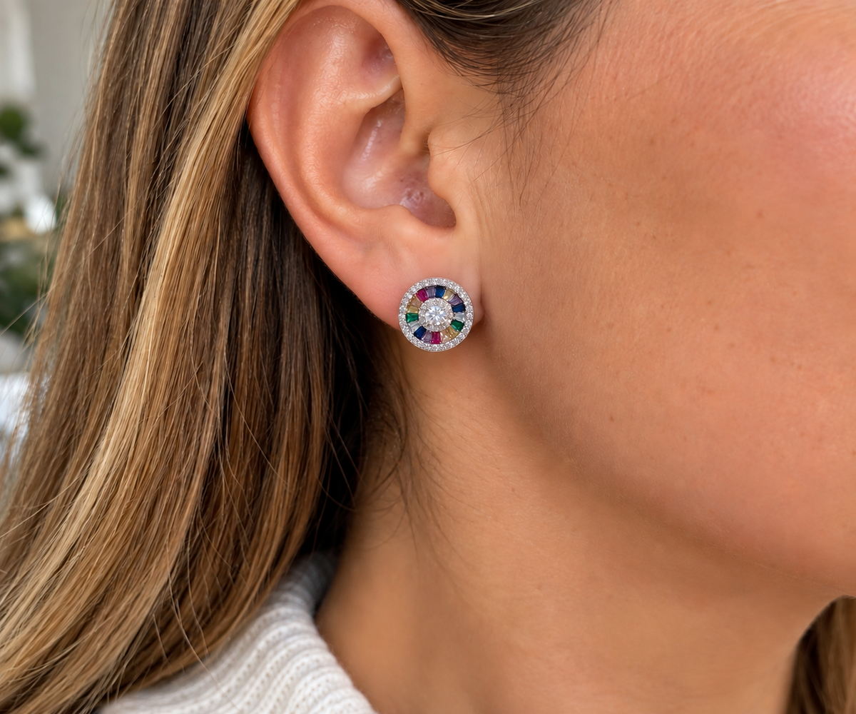 PENDIENTES PLATA MULTICOLOR