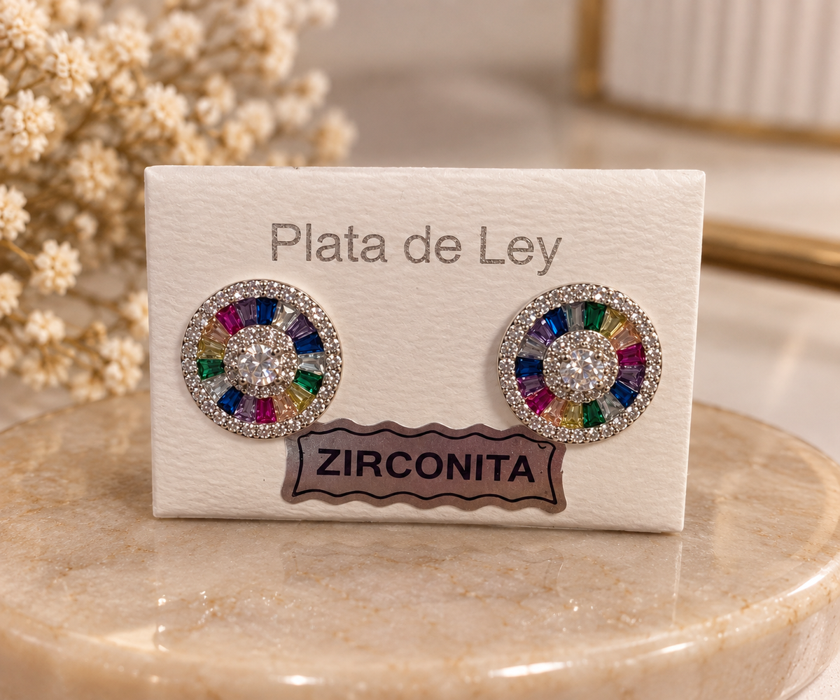 PENDIENTES PLATA MULTICOLOR