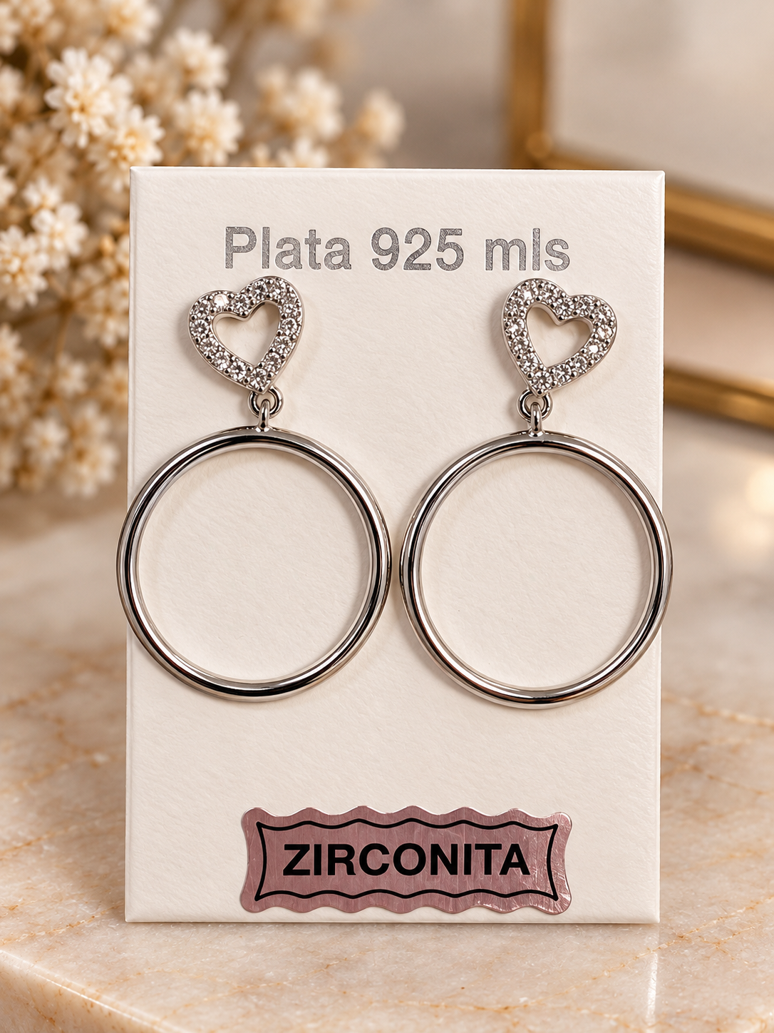 PENDIENTES PLATA CORAZÓN ARO
