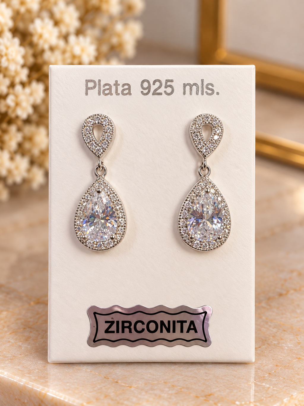 PENDIENTES PLATA LÁGRIMA CIRCONITA